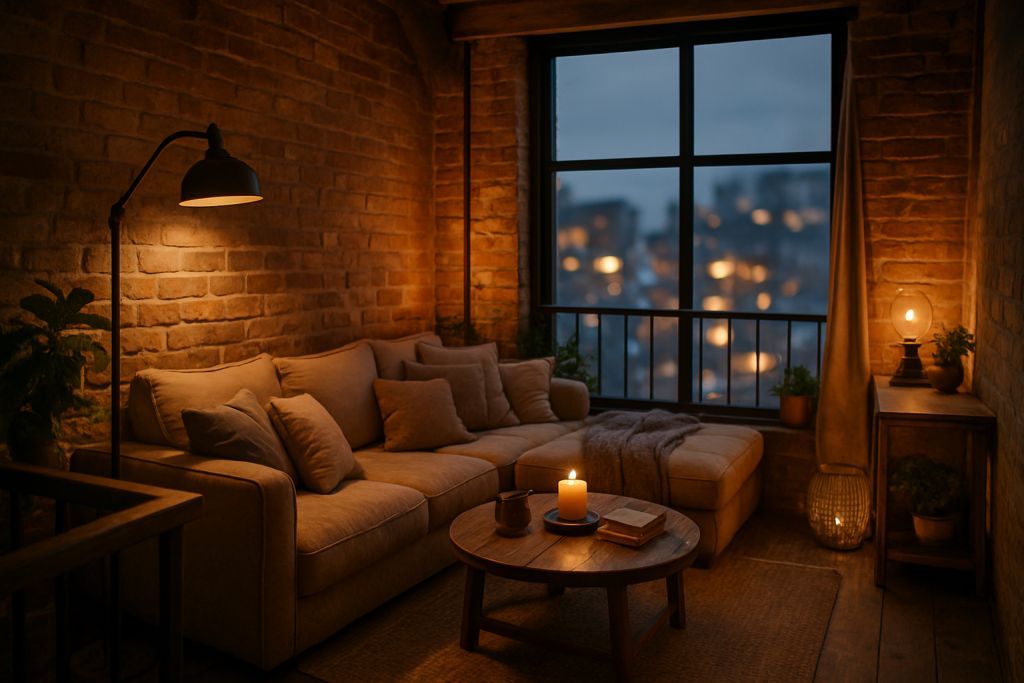 Coin détente en mezzanine style indus doux