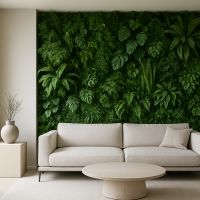 Mur végétal minimaliste pour salon chic